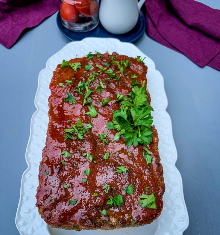 Easy, Keto LowCarb Meatloaf with Glaze + VIDEO