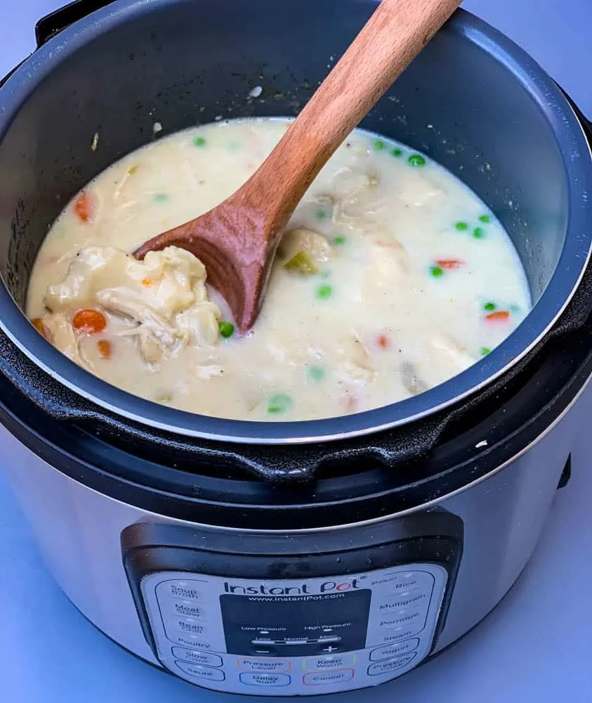 instant pot chicken and dumplings from scratch in an Instant Pot