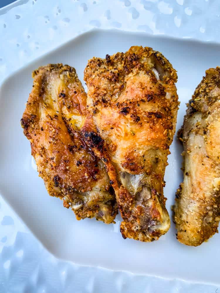 air fryer chicken wings on a white plate