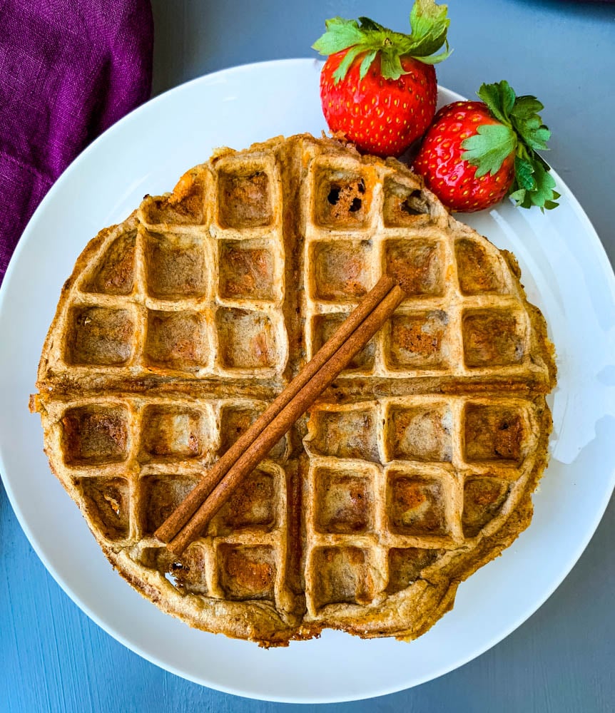 keto low carb chaffles on a white plate