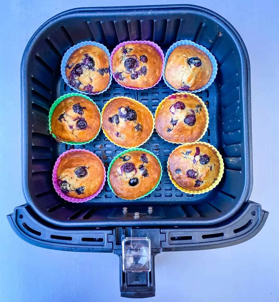 blueberry muffins in an air fryer