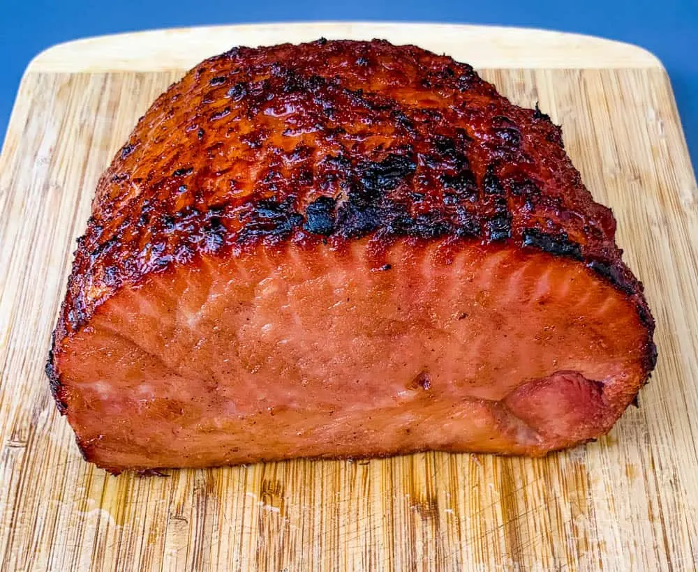boneless ham on a cutting board
