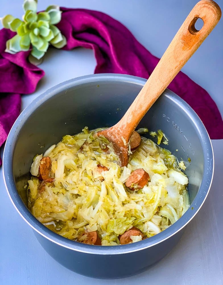 instant pot cabbage and sausage in an Instant Pot