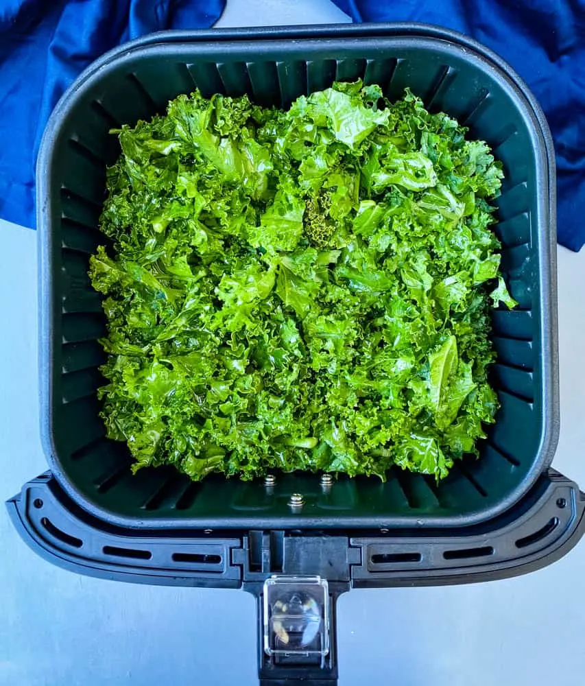 raw kale for kale chips in air fryer