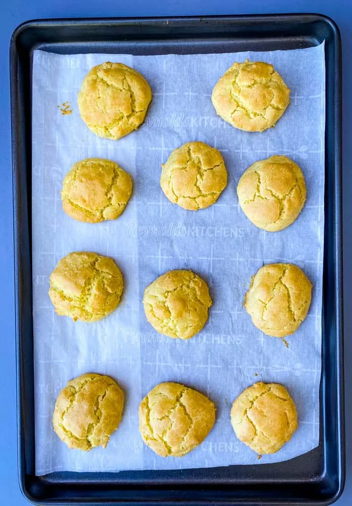 keto low carb biscuits on parchment paper