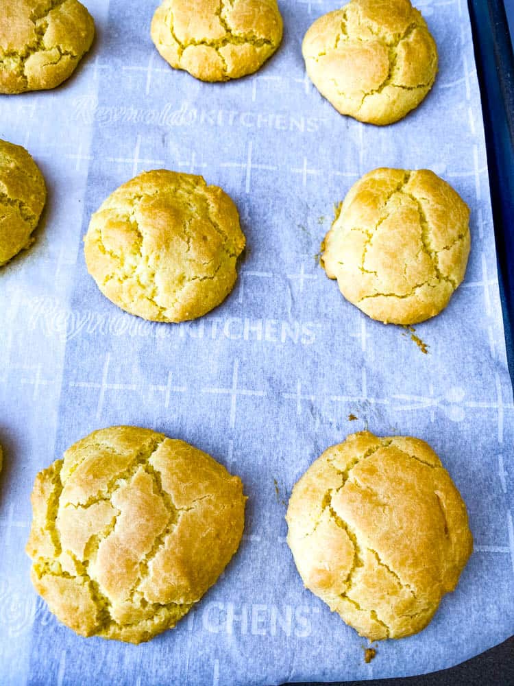 keto low carb biscuits on parchment paper