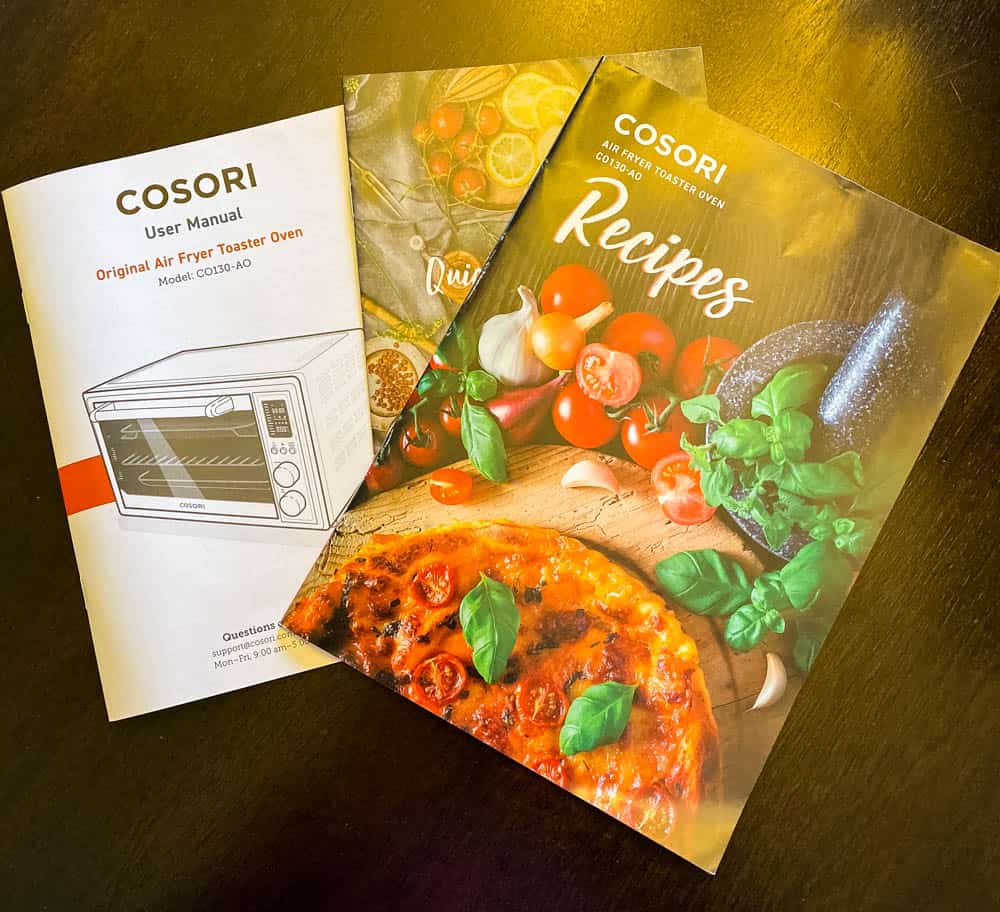 cosori air fryer oven recipe book and user manual