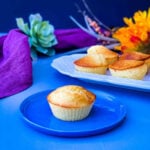 air fryer cornbread muffin on plate