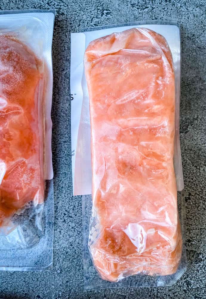 wild caught salmon in packaging for Rastelli meat delivery