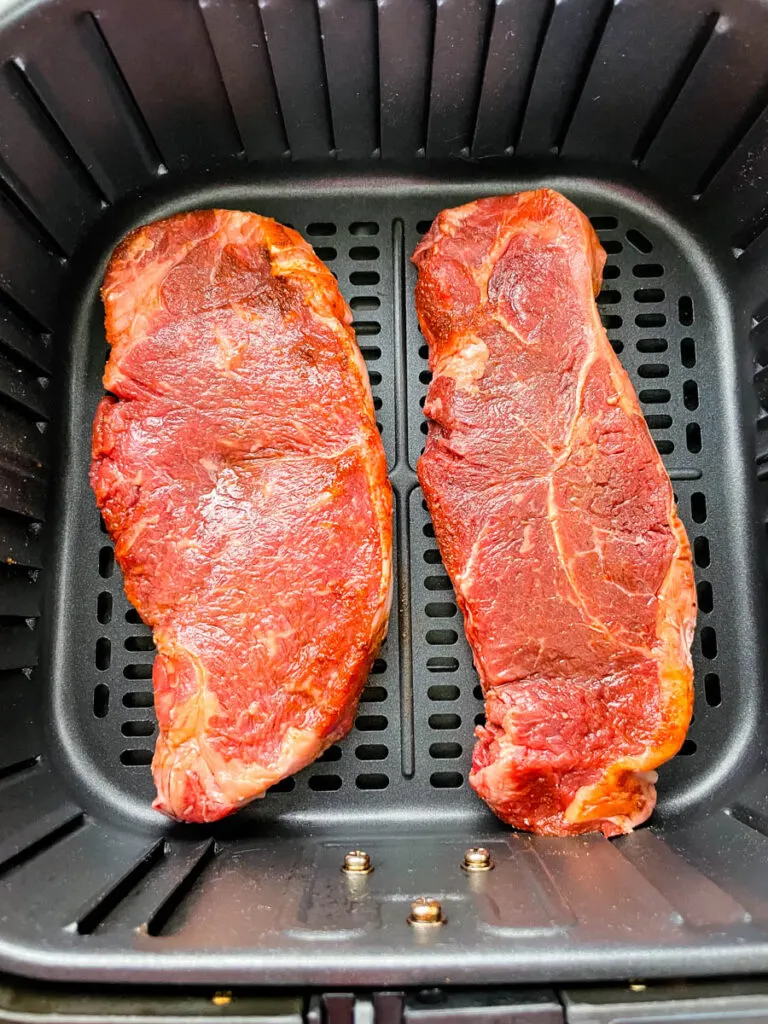 raw steaks in air fryer