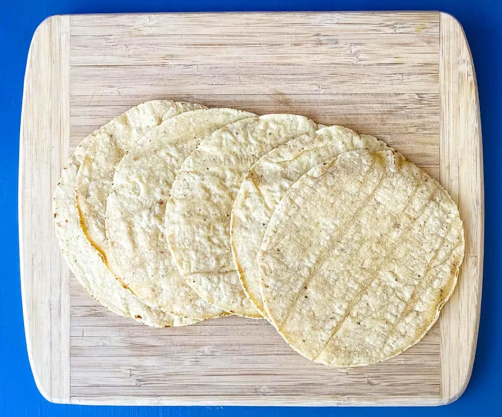 corn tortillas for air fryer tortilla chips on a cutting board