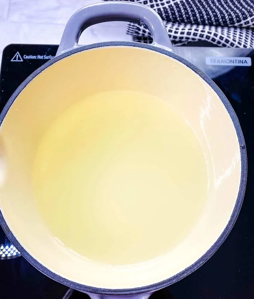 water in a saucepan