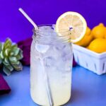 keto low carb lemonade in a mason jar with fresh lemons