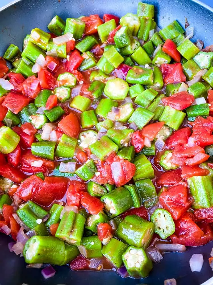 Okra and 2025 tomatoes instant pot