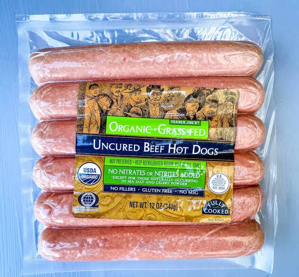 uncured nitrate free organic beef hot dogs