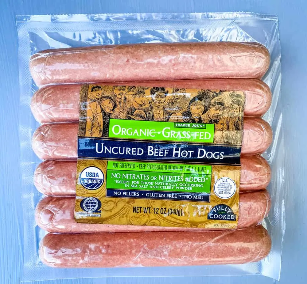 uncured nitrate free organic beef hot dogs