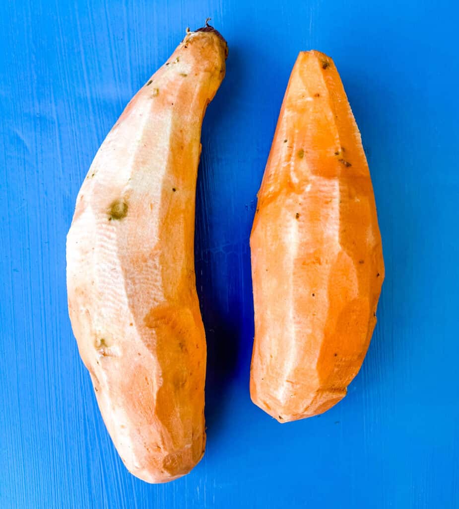 raw peeled sweet potatoes