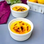 keto low carb Crème brûlée in a white ramekin