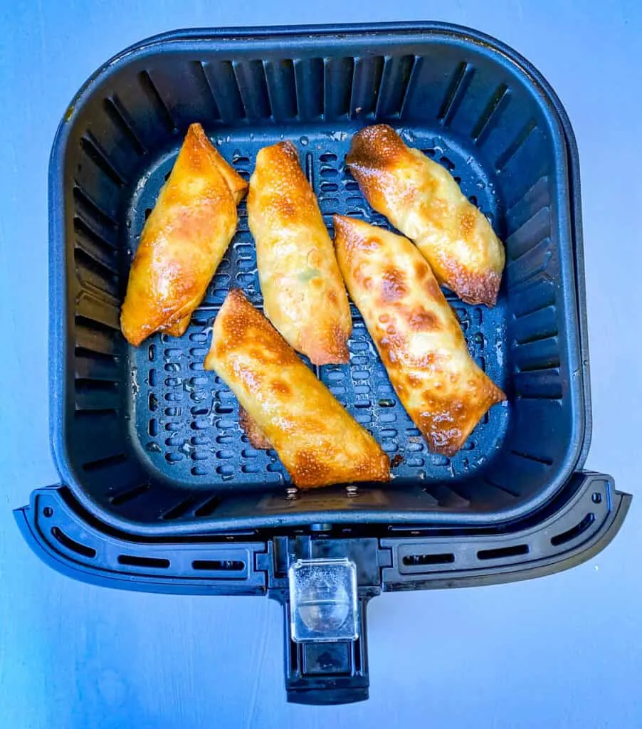 shrimp egg rolls in an air fryer