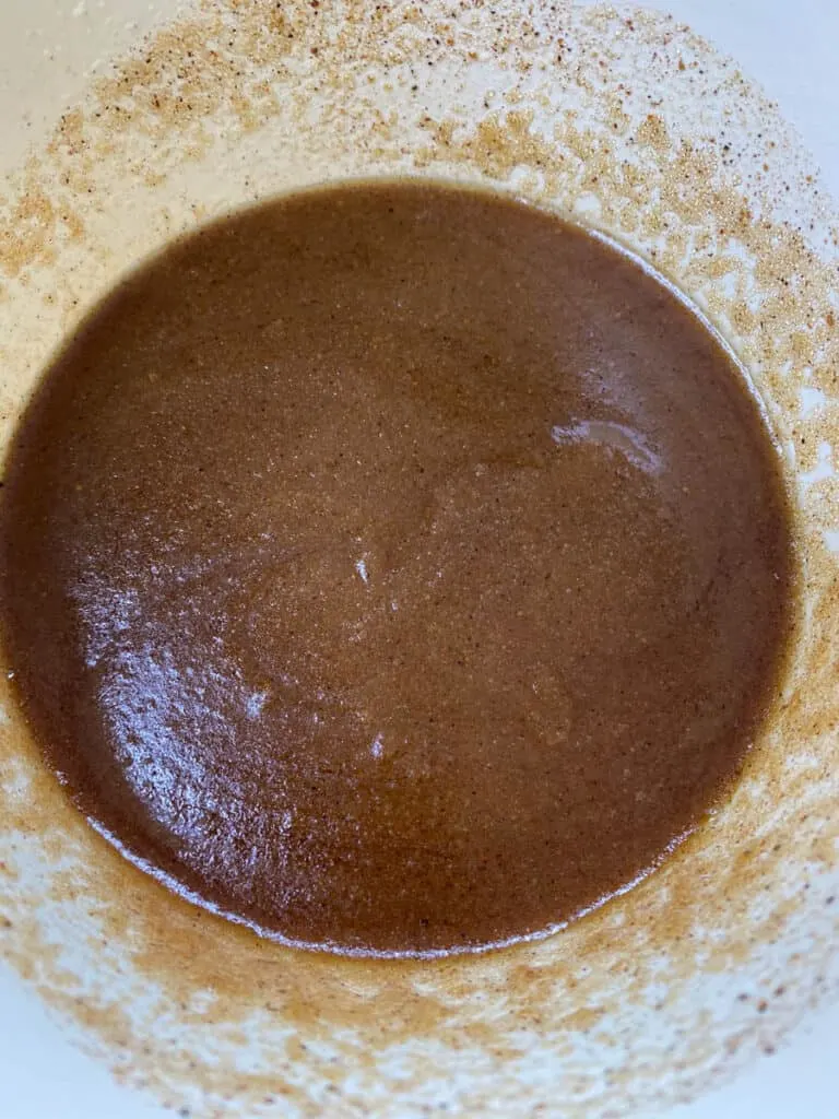 candied sweet potato glaze in a saucepan