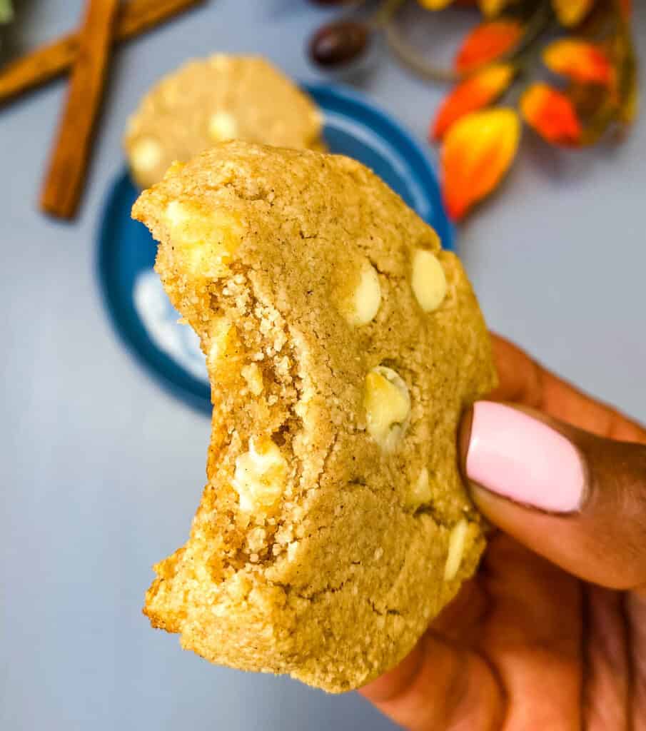person holding keto gingersnap cookie
