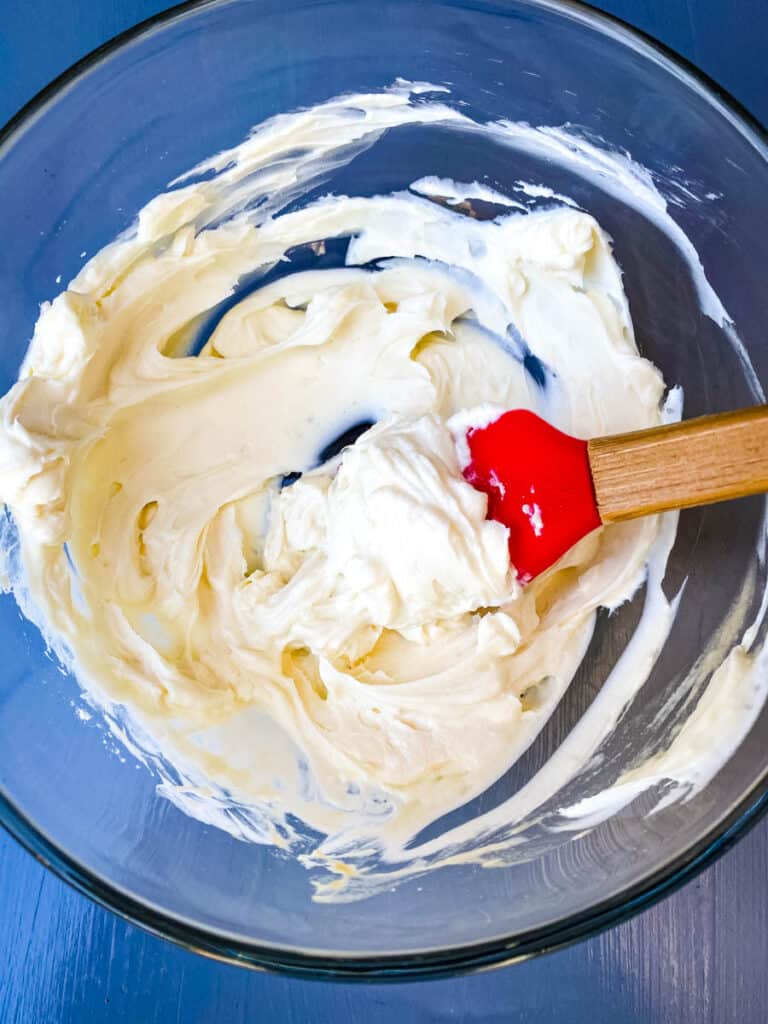 cookie icing in a glass bowl