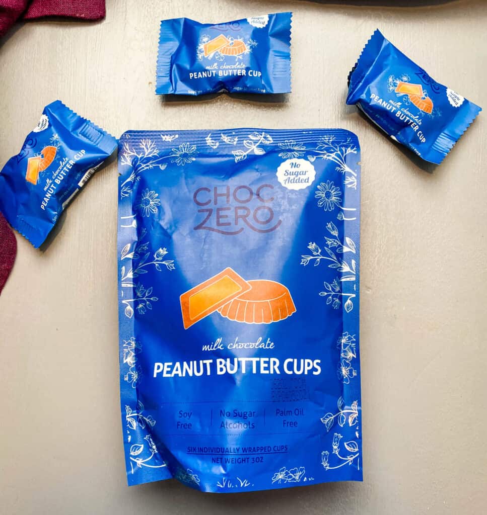 choczero peanut butter cups in packaging