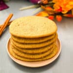 keto snickerdoodle cookies on a plate