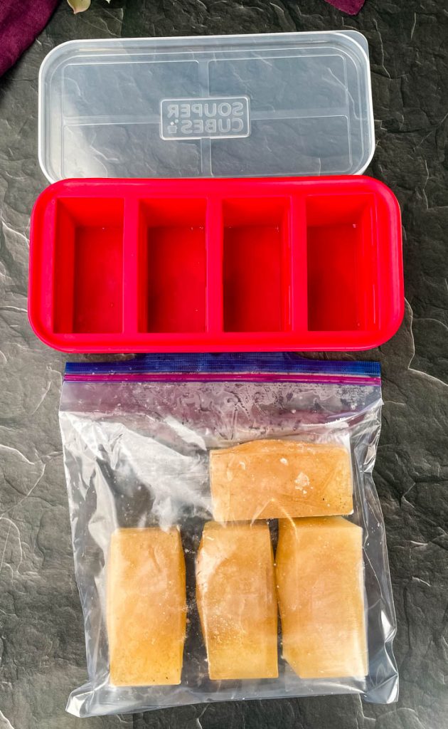 frozen turkey bone brother in souper cube molds