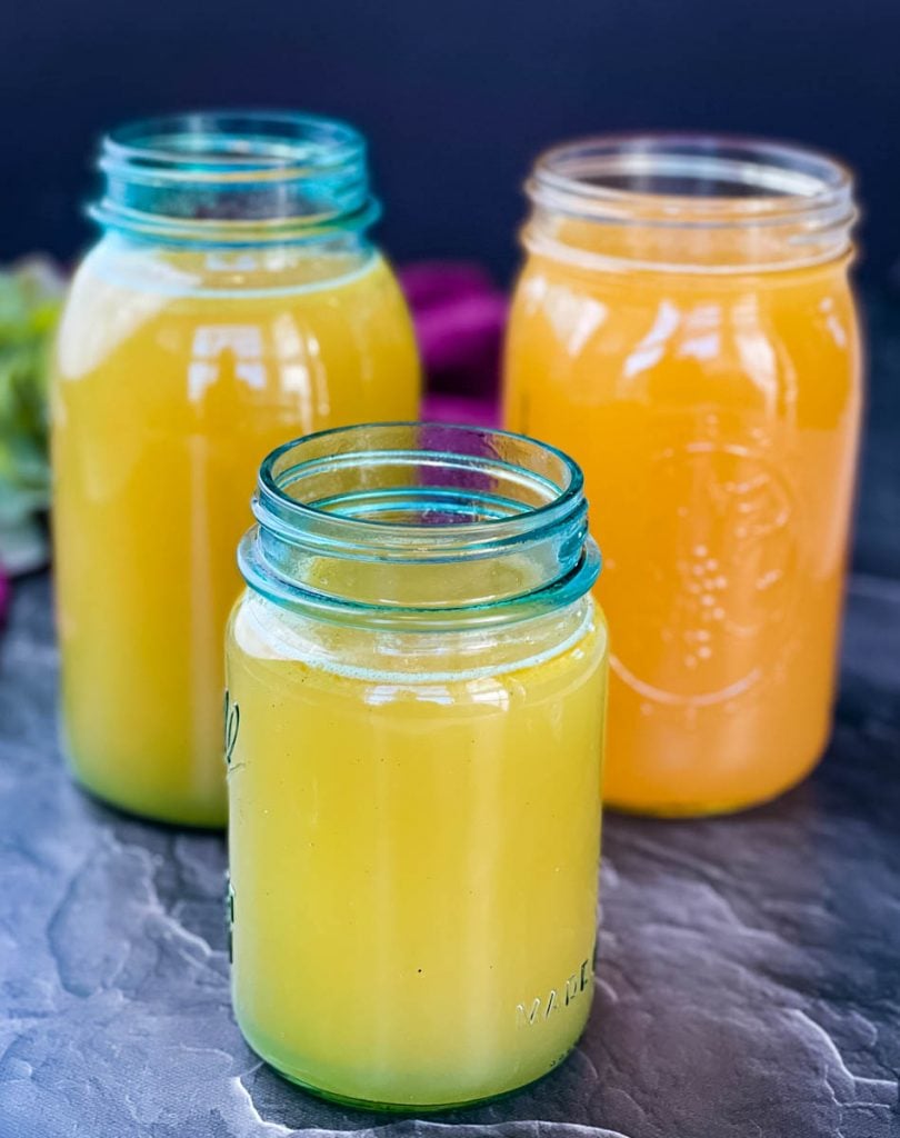 turkey bone broth in mason jars