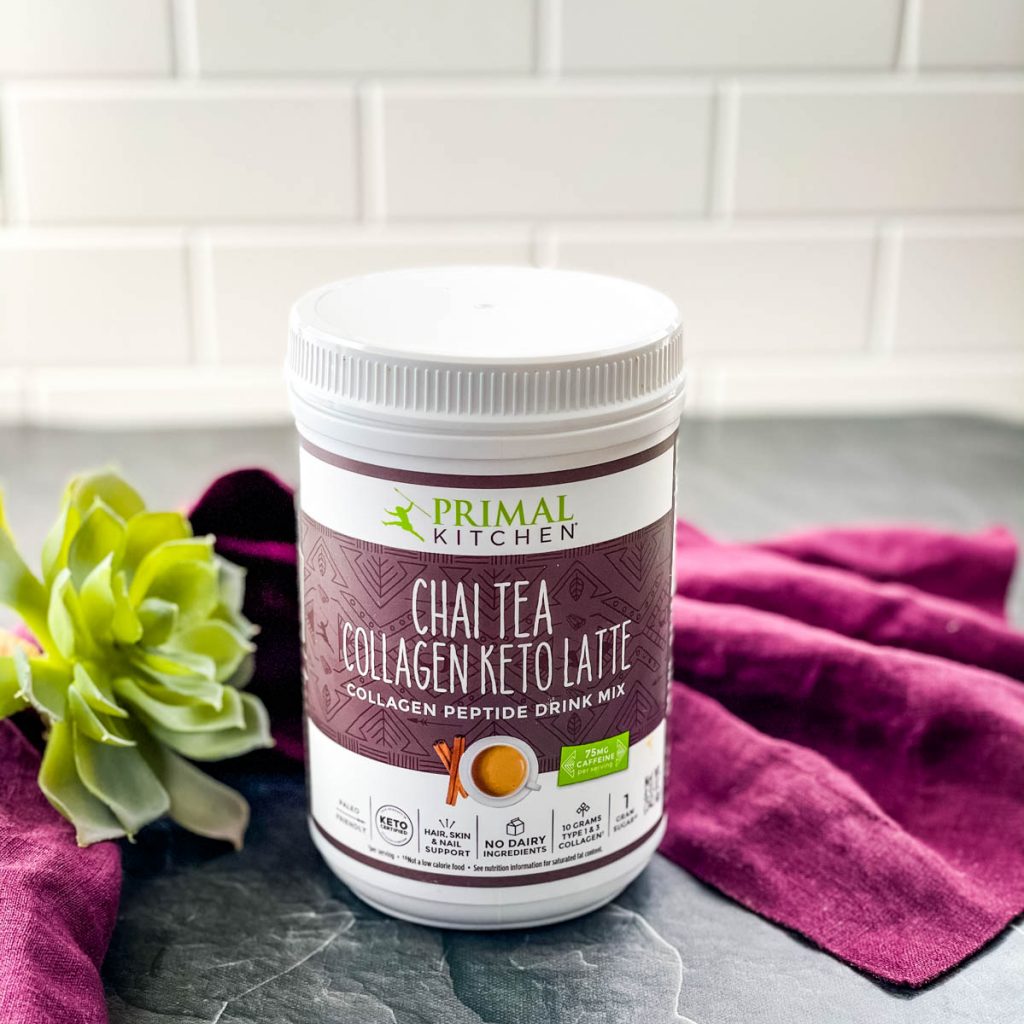 Primal Kitchen Chai Collagen on a flat surface