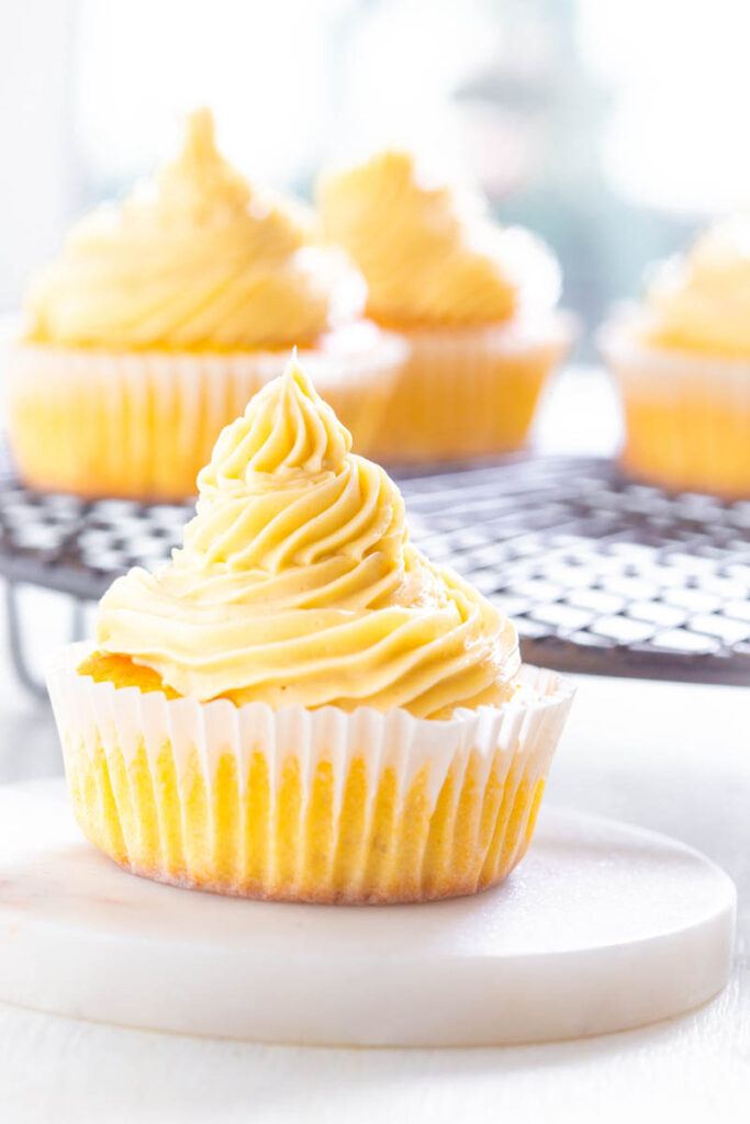 sugar free vanilla cupcakes on a cooling rack