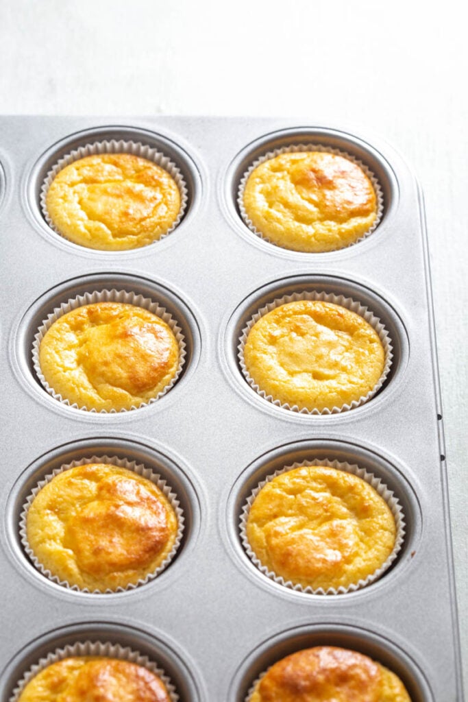 sugar free cupcakes in a muffin tin