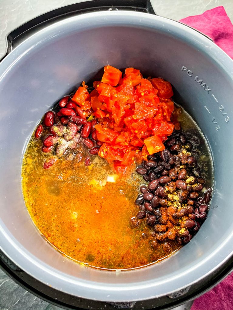 Buffalo chicken chili in an Instant Pot