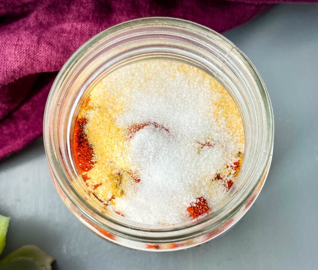 homemade taco seasoning in a glass jar