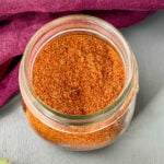 homemade taco seasoning in a glass jar