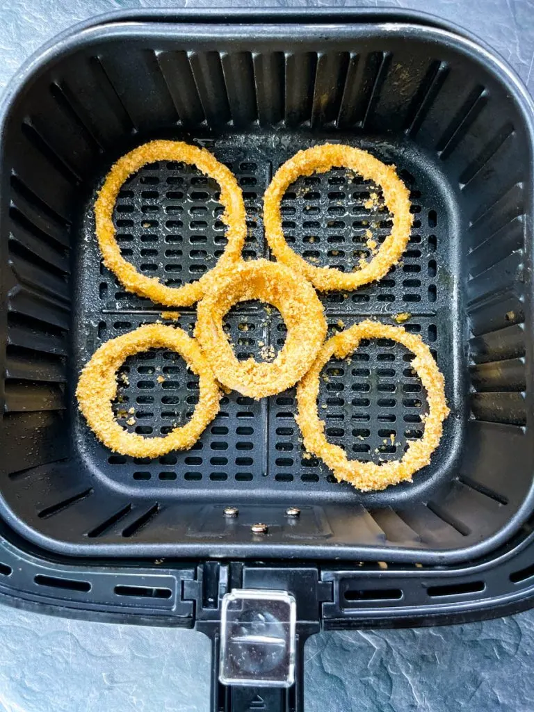 keto onion rings in an air fryer