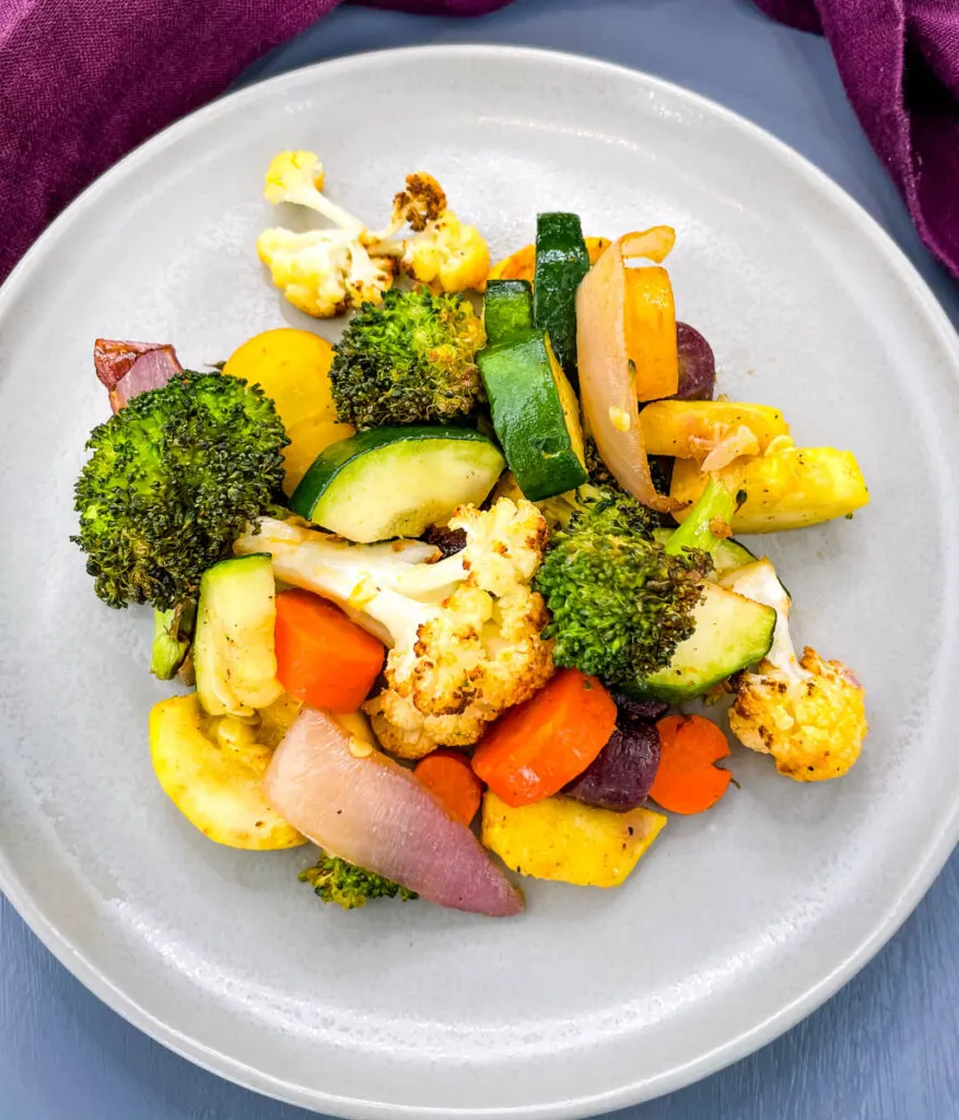 air fryer vegetables on a plate