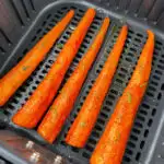 roasted carrots in an air fryer