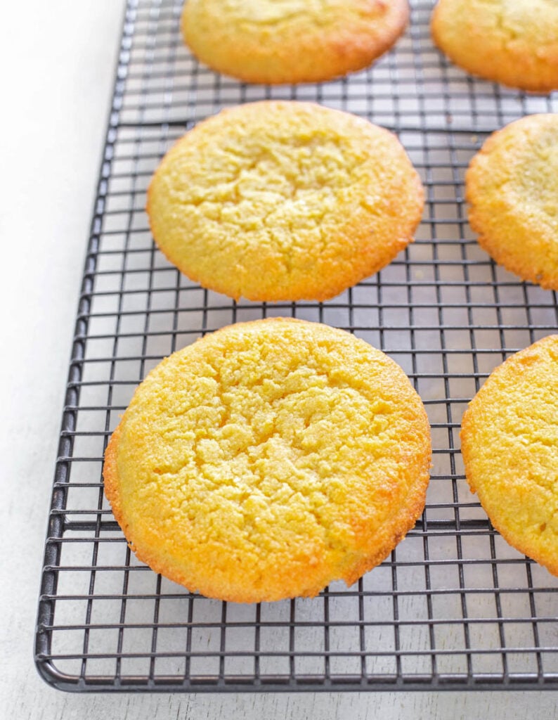 keto low carb lemon cookies on.a cooling rack