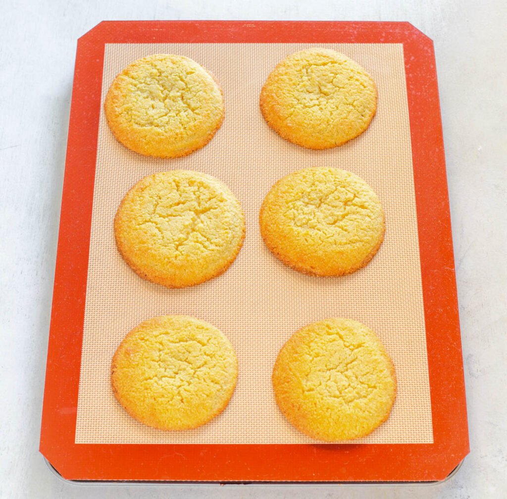 keto low carb lemon cookies on.a baking mat