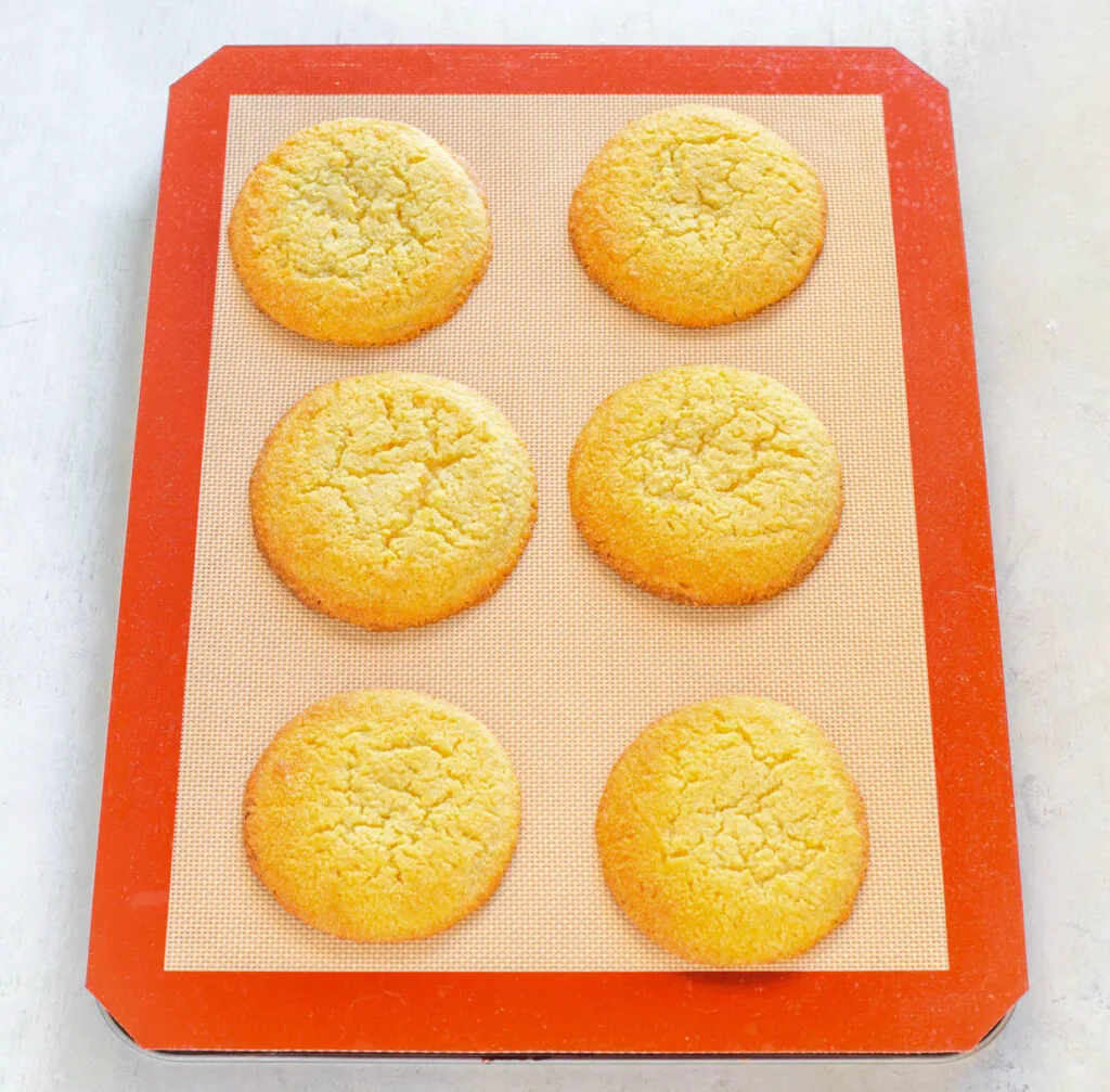 keto low carb lemon cookies on.a baking mat