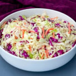 southern coleslaw in a white bowl