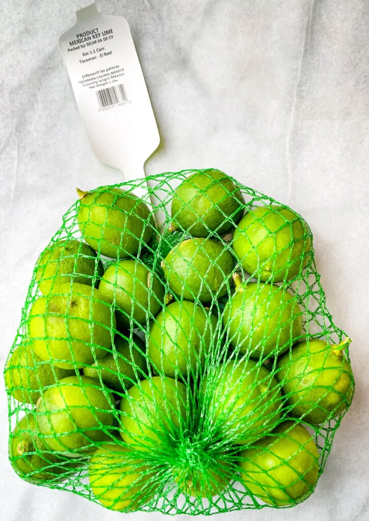 fresh key limes in a bag