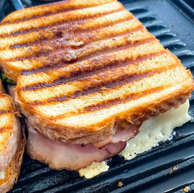 Leftover Ham and Cheese Panini