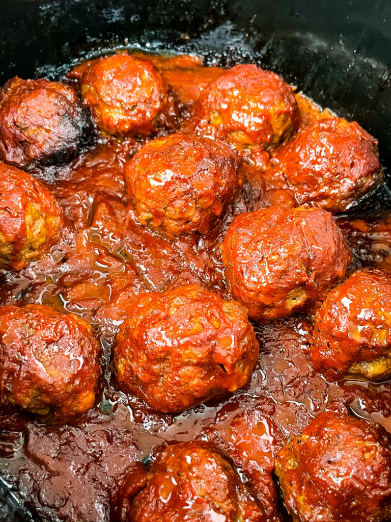 BBQ meatballs in a slow cooker