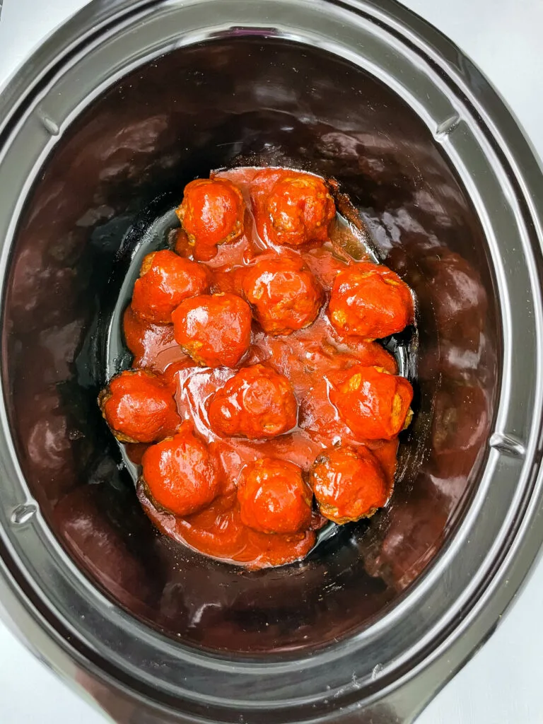 BBQ meatballs in a slow cooker