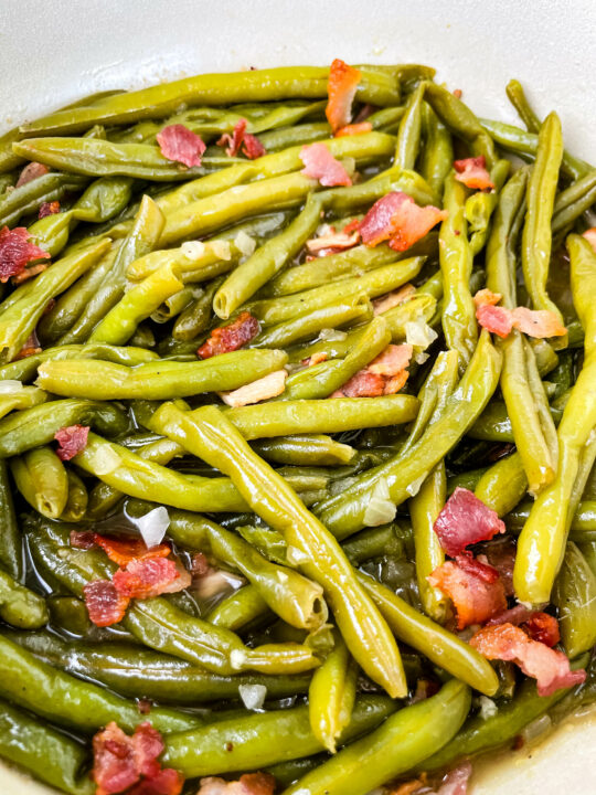 Southern Soul Food Green Beans with Bacon + {VIDEO}