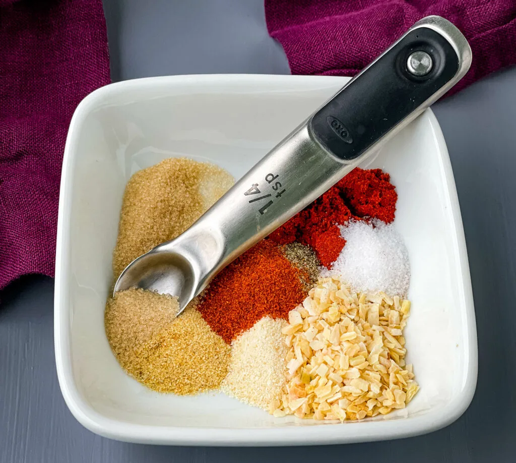 homemade Burger seasoning and rub in a white bowl