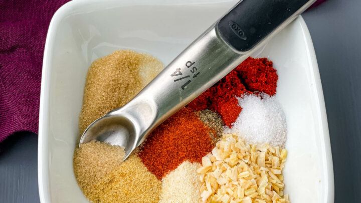 homemade Burger seasoning and rub in a white bowl